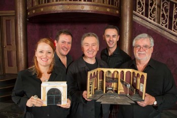 Sunset Boulevard Production Team display their set model: Nerissa Saville, Andy McCalman, Chris Bradtke, James Rooney, Brenton Staples Sunset Boulevard Production Team: Nerissa Saville, Andy McCalman, Chris Bradtke, James Rooney, Brenton Staples