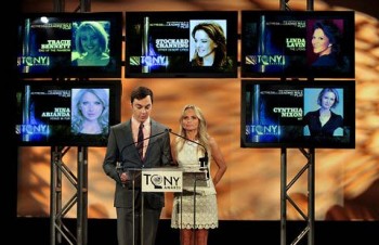 Kristin Chenowith and Jim Parsons host the Tony Award Nomination Ceremony 2012