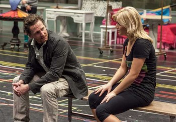 Legally Blonde rehearsal room. David Harris and Lucy Durack. Image by Matt Watson