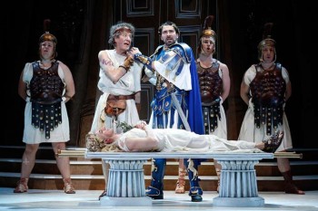 Geoffrey Rush and Adam Murphy in Forum. Image by Jeff Busby Geoffrey Rush and Adam Murphy in Forum. Image by Jeff Busby