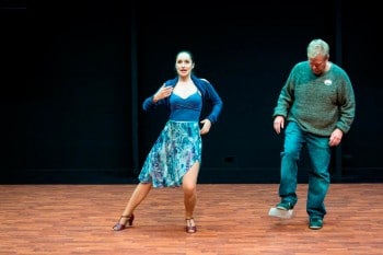 Elizabeth Nabben and Steve Rodgers in Sydney Theatre Company’s Dance Better at Parties by Gideon Obarzanek. Image by Brett Boardman