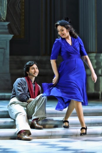 Alexia Voulgaridou and Yonghoon Lee in Tosca. Image by Prudence Upton