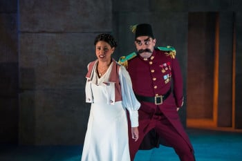 Stacey Alleaume as Pamina and Benjamin Rasheed as Monostatos. Photo credit Albert Comper