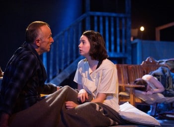 James Bean and Justina Ward in The Diary of Anne Frank.  Photograph by Matthias Engesser.