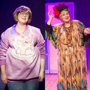 McKenna as Martha (left) and Ms. Fleming (right) in Heathers the Musical.