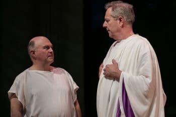 Phillip Scott and Jonathan Biggins in Sydney Theatre Company’s The Wharf Revue 2016: Back to Bite You © Brett Boardman