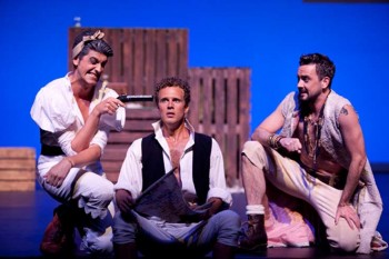 Joseph Houston, Matthew Gent and Nic Gibney in Sasha Regan’s The Pirates of Penzance at Sydney Theatre. Image by Lisa Tomasetti 2012