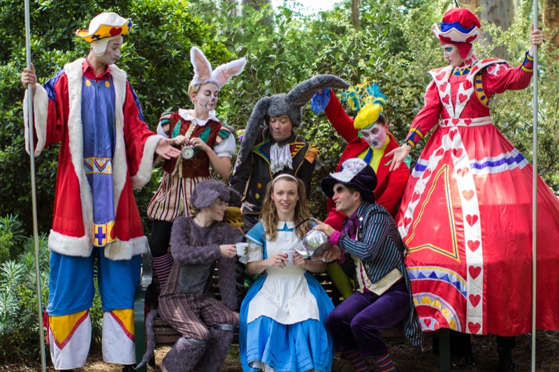 Sage Douglas as Alice in Wonderland with cast - PHOTO CREDIT TONY RIVE