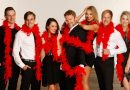The cast of Rocky Horror - Nicholas Christo, Tim Maddren, Ashlea Pyke, Craig McLachlan, Erika Heynatz, Brendan Irving and Christie Whelan Browne. Image by Jeff Busby