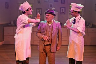 Rick Woodhouse, Laurence Coy and Steven Kreamer in Squabbalogic's The Drowsy Chaperone. Image by Michael Francis of Francis Fotography