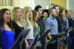 The cast of Les Miserables in rehearsal. Image © 2014 Jim Lee