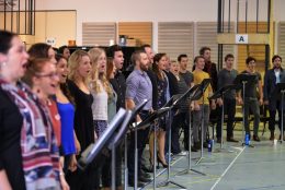 The cast of Les Miserables in rehearsal. Image © 2014 Jim Lee