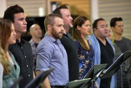 The cast of Les Miserables in rehearsal. Image © 2014 Jim Lee