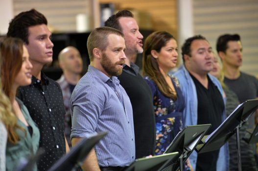 The cast of Les Miserables in rehearsal. Image © 2014 Jim Lee
