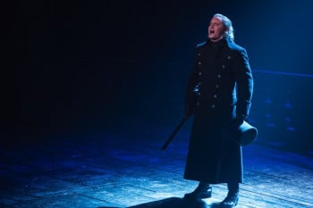 Hayden Tee as Javert in Les Miserables. Image by Matt Murphy