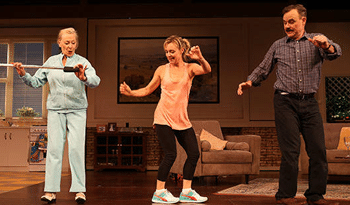 Noeline Brown, Darren Gilshenan and Rachael Beck in Mother & Son - Queensland Theatre Company. Image Supplied.