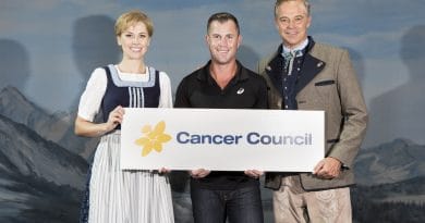 Amy Lehpamer and Cameron Daddo from The Sound Of Music and Shannan Ponton from Cancer Council