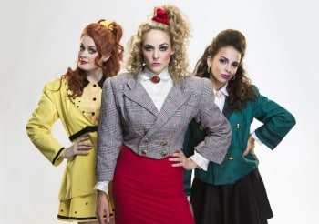 Rebecca Hetherington, Lucy Maunder and Libby Asciak as The Heathers. Image by John McRae