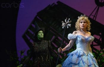 Idina Menzel and Helen Dallimore in the original West End production of Wicked. Photography by Robbie Jack/Corbis.