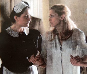 Sally with Madonna in the film version of 'Evita'