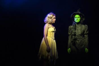 Mikayala Williams as Glinda and Ashleigh O'Brien as Elphaba in Packemin's Wicked. Grant Leslie Photography