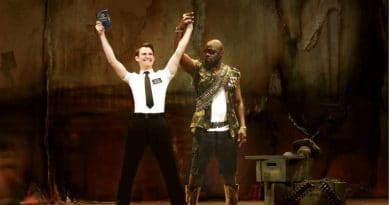 The Book of Mormon. Ryan Bondy & Auguston Aziz Tchantcho, Photo by Jeff Busby