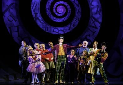 Paul Slade Smith (Willy Wonka) and lead cast of Charlie and the Chocolate Factory. Image by Brian Geach