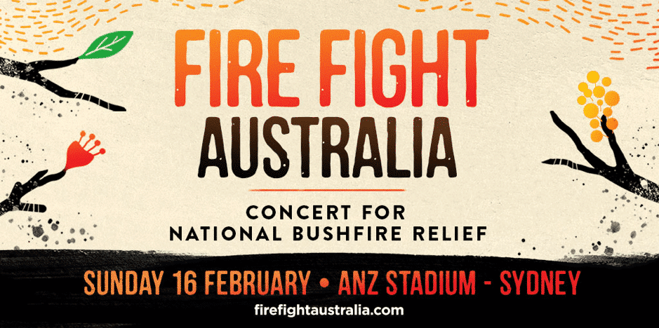 The first line up of artists announced for Fire Fight Australia Concert for national bushfire relief