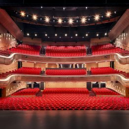Auditorium from stage, including the proscenium arch 'border'