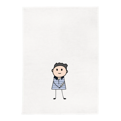 Evan Hansen White Kitchen Tea Towel