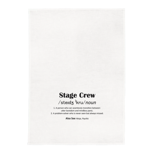 Stage Crew White Kitchen Tea Towel