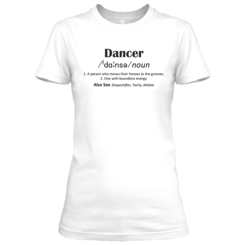 Dancer Womens White Crew Neck T-Shirt