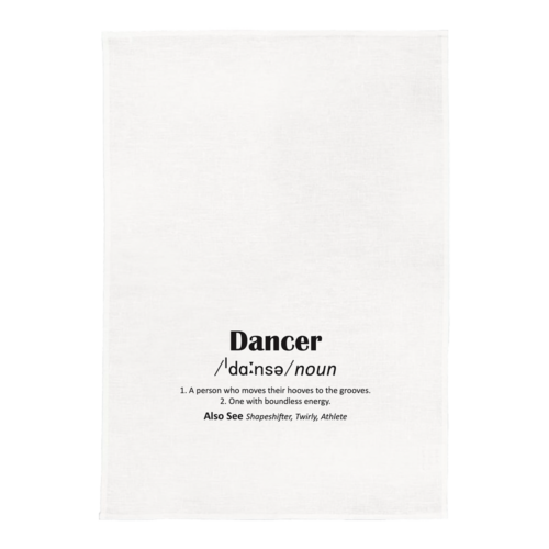 Dancer White Kitchen Tea Towel