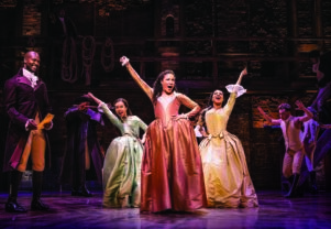 5. l-r Sifiso Mazibuko(Burr), Rachelle Ann Go,Allyson Ava-Brown, Courtney-Mae Briggs - The Schuyler Sisters.Photo Matthew Murphy