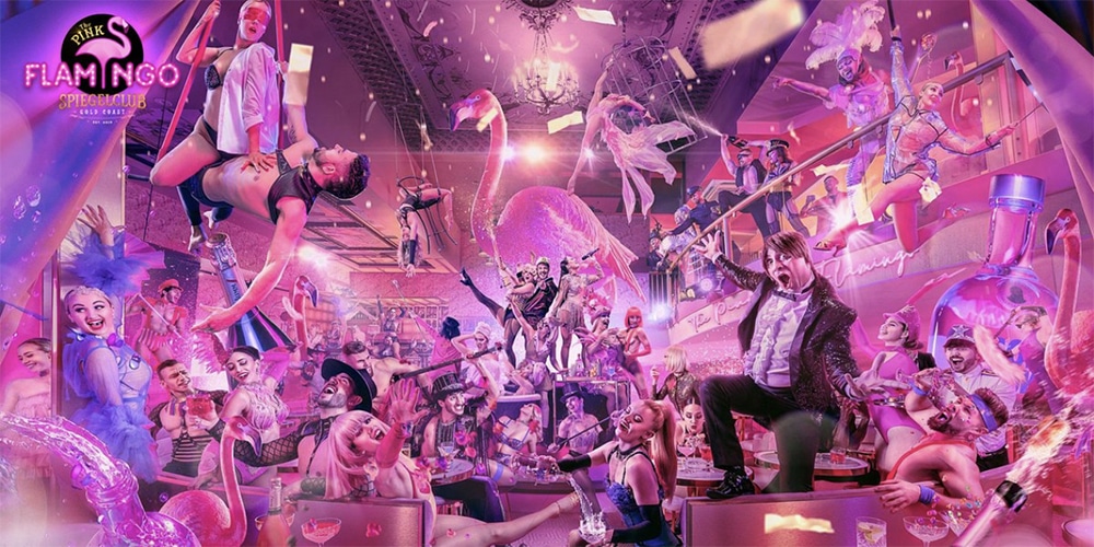 Decadentie opnieuw gedefinieerd: de Pink Flamingo Spiegelclub – een uniek luxe entertainmentfenomeen aan de Gold Coast van Australië