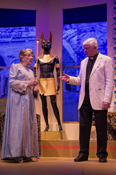 Sandra Bass as Ms Ffoliot-ffoukes and David Stewart-Hunter as Canon Pennefather